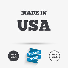 Made in the USA icon. Export production symbol.
