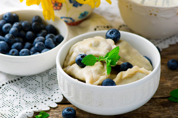 vareniki with blueberry