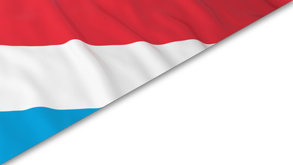 Luxembourgish Flag corner overlaid on White background - 3D Illustration