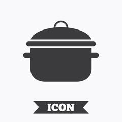 Cooking pan sign icon. Boil or stew food symbol.
