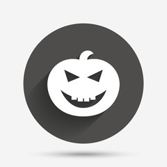 Halloween pumpkin sign icon. Halloween party.