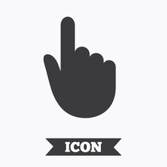 Hand cursor sign icon. Hand pointer symbol.