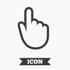 Hand cursor sign icon. Hand pointer symbol.