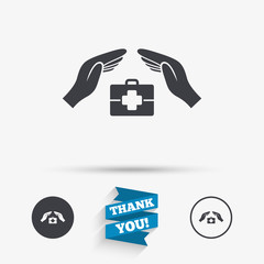 Medical insurance sign. Health insurance symbol.