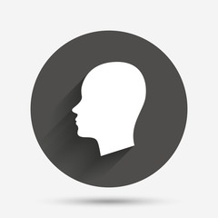 Head sign icon. Female woman human head.
