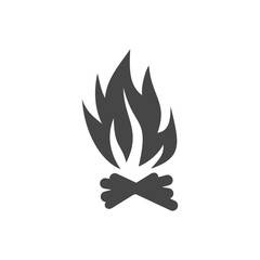 Bonfire Icon, Vector Illustration of a Fire Icon