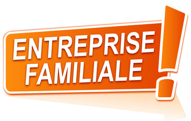 entreprise familiale sur étiquette orange