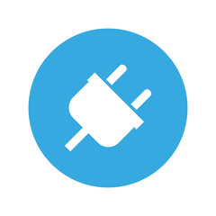 The plug from the outlet in the blue circle icon