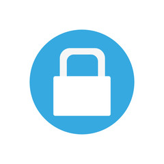 Lock the door in a blue circle icon