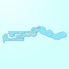 Fototapeta premium Gambia blue map on degraded background vector