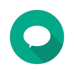 Message Icon with shadow flat in a circle