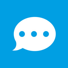 Message icon social network mobile phone on a blue background