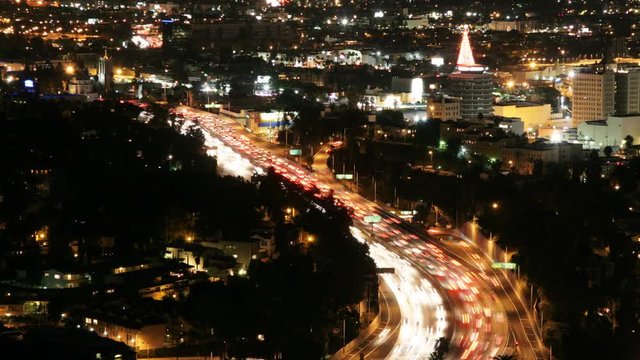 Time Lapse of the 101 Freeway running through Hollywood