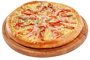 Pizza with bacon and chiken