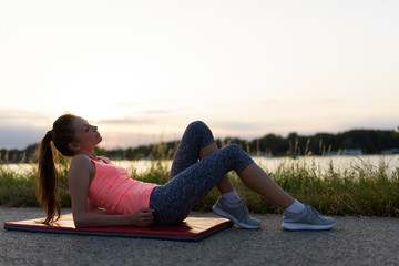 Fitness Girl Working Out By he River