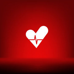 The heart and cardiogram icon