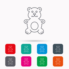 Teddy-bear icon. Baby toy sign.