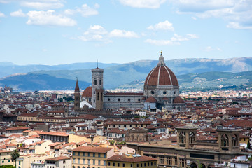 Duomo Santa Maria Del Fiore and Bargello in  Florence, Tuscany,