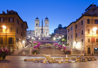 Fototapeta premium Trinità dei Monti, Piazza di Spagna, Roma