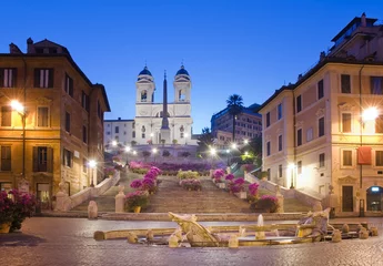 Foto op Plexiglas Trinità dei Monti, Piazza di Spagna, Roma © fabiomax
