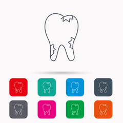 Caries icon. Tooth health sign.