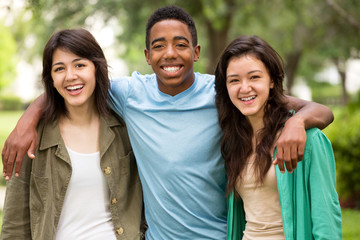 Teenage friends hanging out.