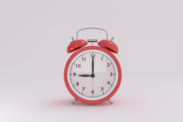 3d rendering of a red alarm clock