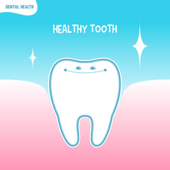 Cartoon healthy tooth icon