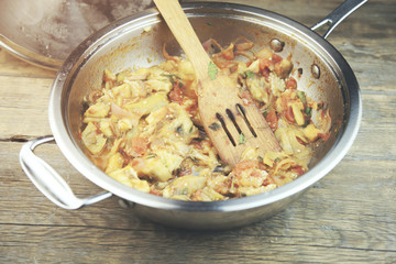 dish with vegetables