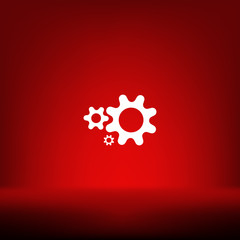 Flat paper styled icon of cogs