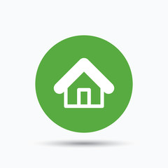 Home icon. House building sign.