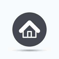 Home icon. House building sign.