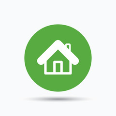 Home icon. House building sign.