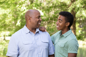 African American father and son