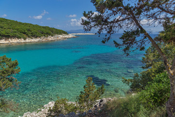 Fototapeta na wymiar amazing seascape of Emblisi Fiskardo Beach, Kefalonia, Ionian islands, Greece