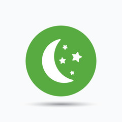 Moon and stars icon. Night sleep sign.