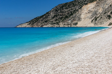 Panoramic View of beautiful Myrtos beach, Kefalonia, Ionian islands, Greece