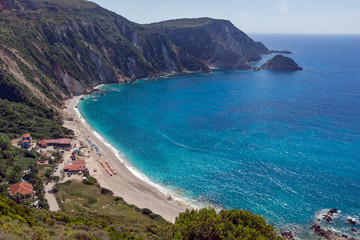 Amazing Paorama of Petani Beach, Kefalonia, Ionian Islands, Greece