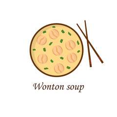 Vector chinese cuisine wonton soup