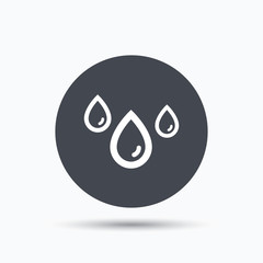 Water drop icon. Rainy weather sign.