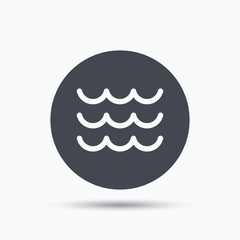Wave icon. Water stream sign.