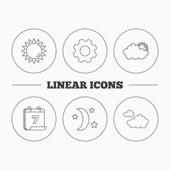 Weather, sun and cloudy icons.