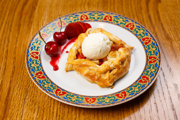 Beautiful dessert on a wooden background