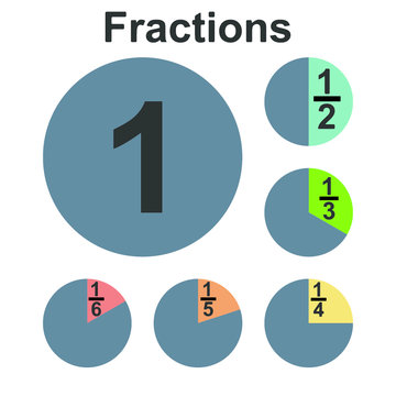 Circle fraction vector parts diagram