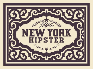 Hipster card. Elements by layers.