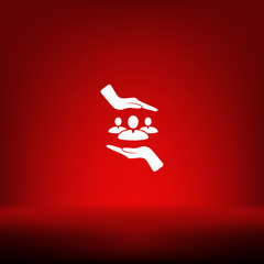 Group of people and hands icon