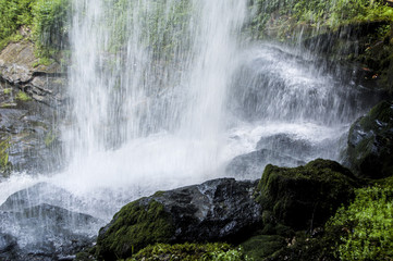 Close up cascading waters of Dry Falls.