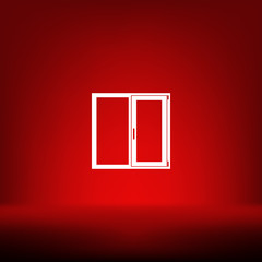 Flat paper cut style icon of modern window