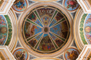 Haifa, Israel - 23 December 2012: Stella Maris church's dome at Karmel mountain