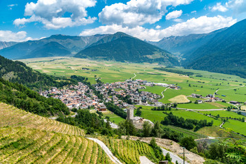 Fototapeta na wymiar Aerial view on the city Alps